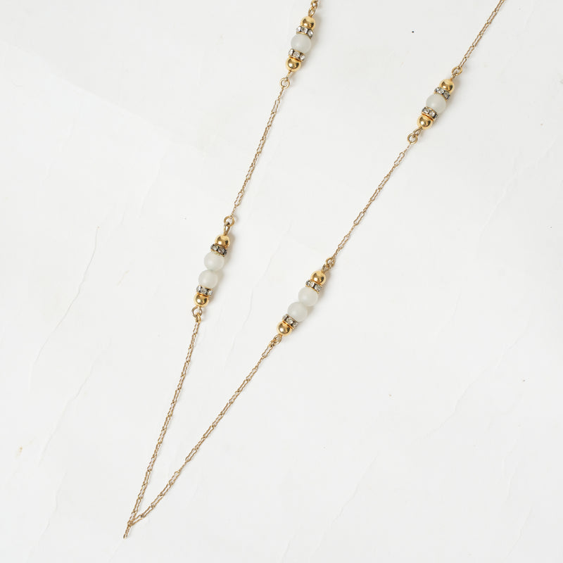 Vintage Christian Dior Long Station Bead And Pearl Necklace - Beg Borrow Steal Studio
