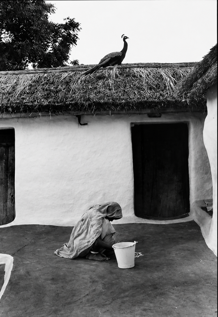 Jyoti Bhatt - Courtyard in Banasthali Village, Rajasthan (1972)