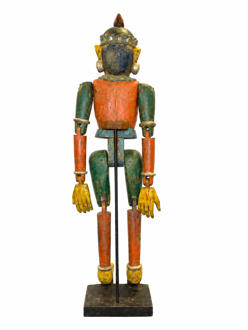 Antique Wooden Polychrome Puppet
