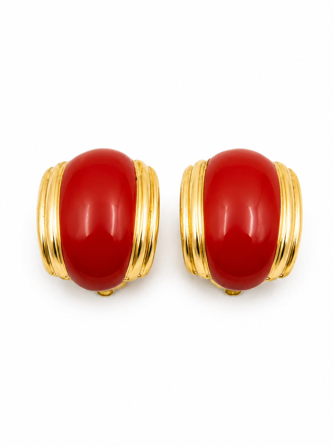 Vintage Red Enamel Earrings