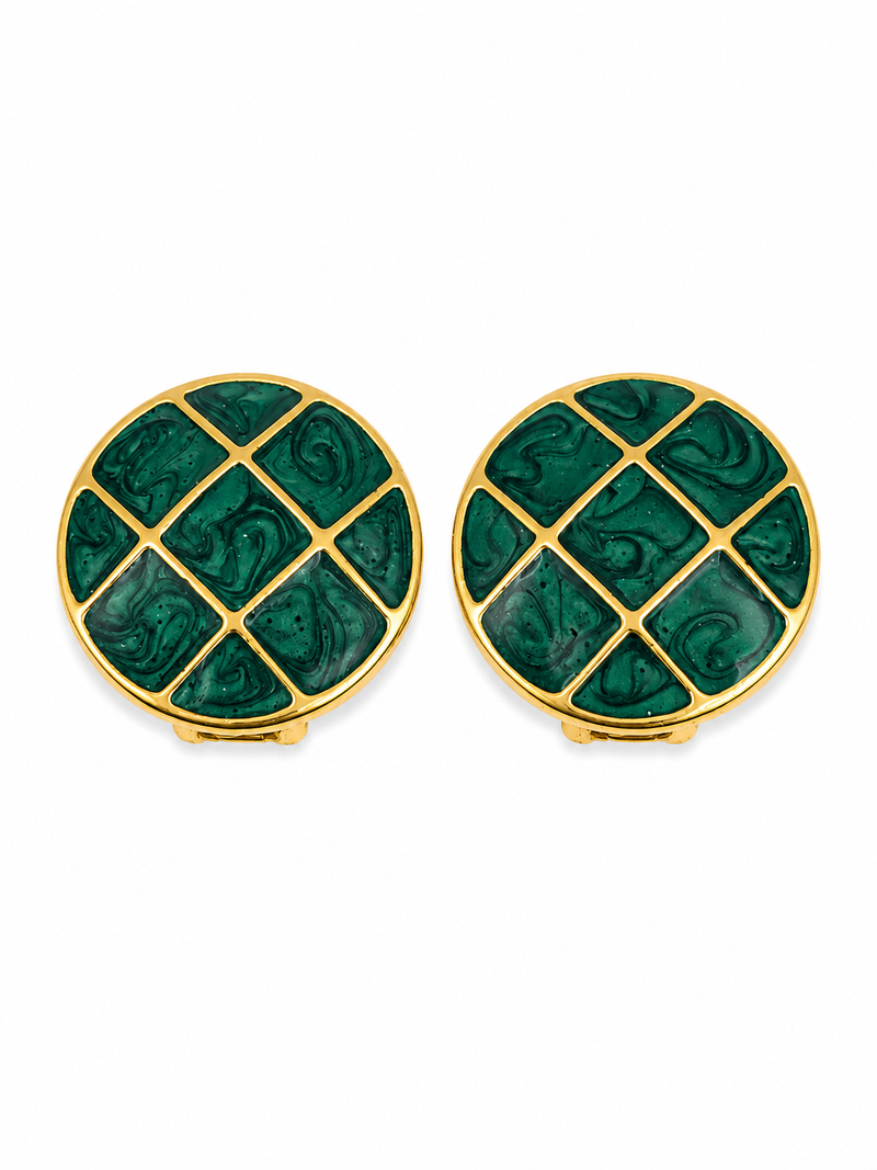 Vintage Red Enamel Earrings