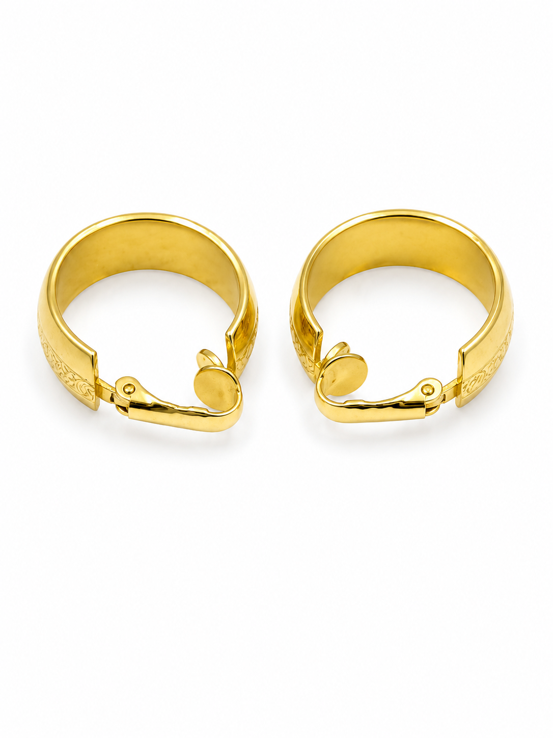 Vintage Gold Textured Hoops