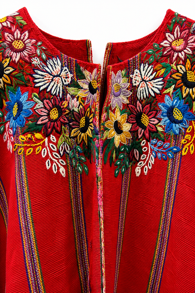 Vintage Guatemalan Patzún Huipil Poncho Top
