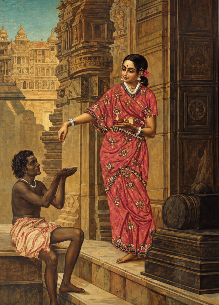 Vintage Raja Ravi Varma Mandodari Oleograph (No. 171)