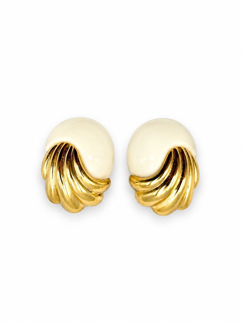 Vintage Acrylic White Earrings