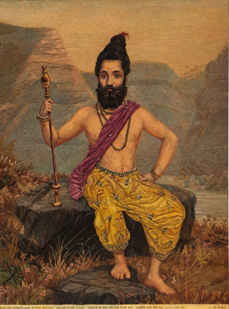 Vintage Raja Ravi Varma Parshuram Oleograph (No. 679)