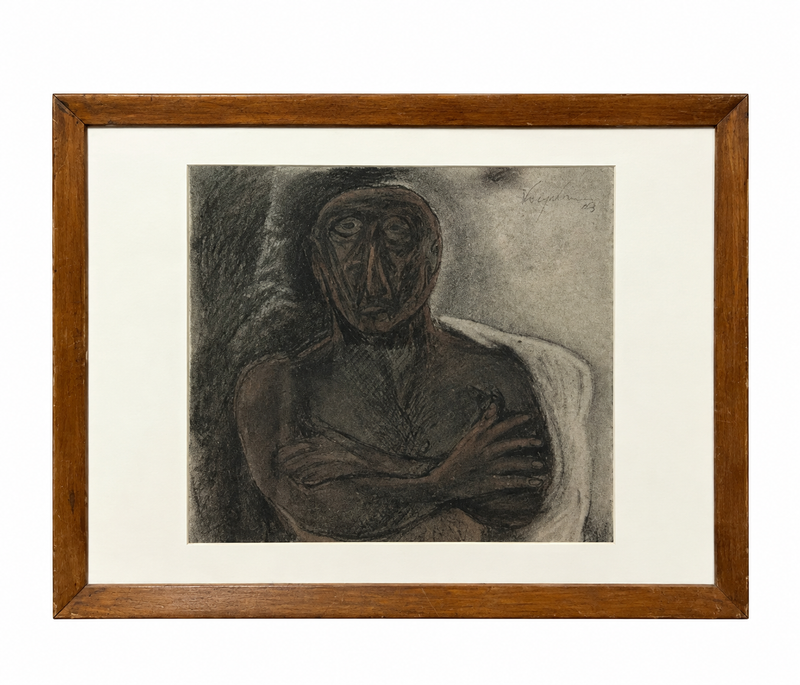 Viraj Naik - Monochromatic Figurative Portrait (2003) - Framed Artwork