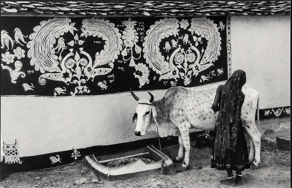 Jyoti Bhatt - Decorating a Bullock, Rajasthan (1989)