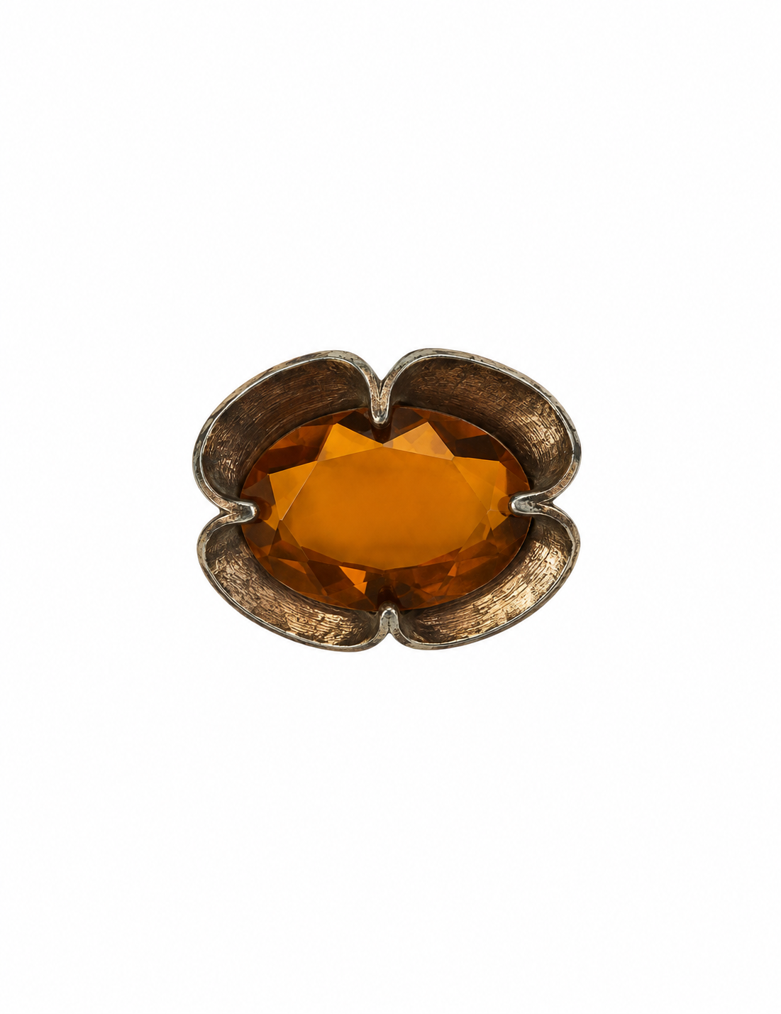 Vintage Glass Amber Brooch