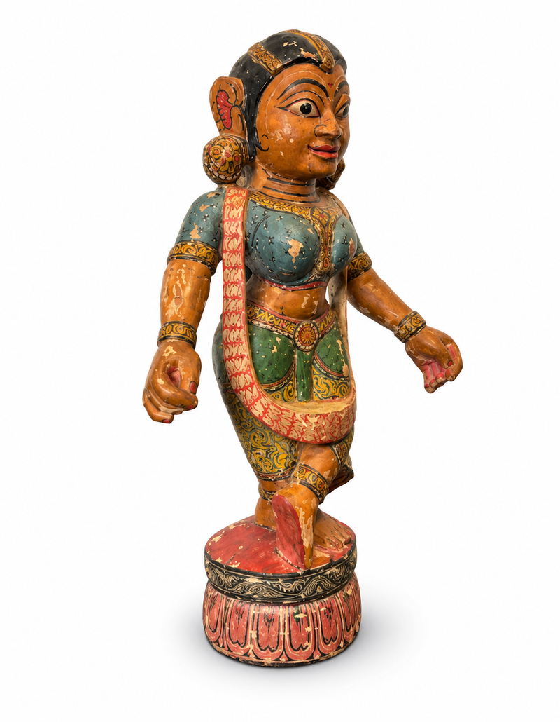 Wooden Dancing Lady Figurine