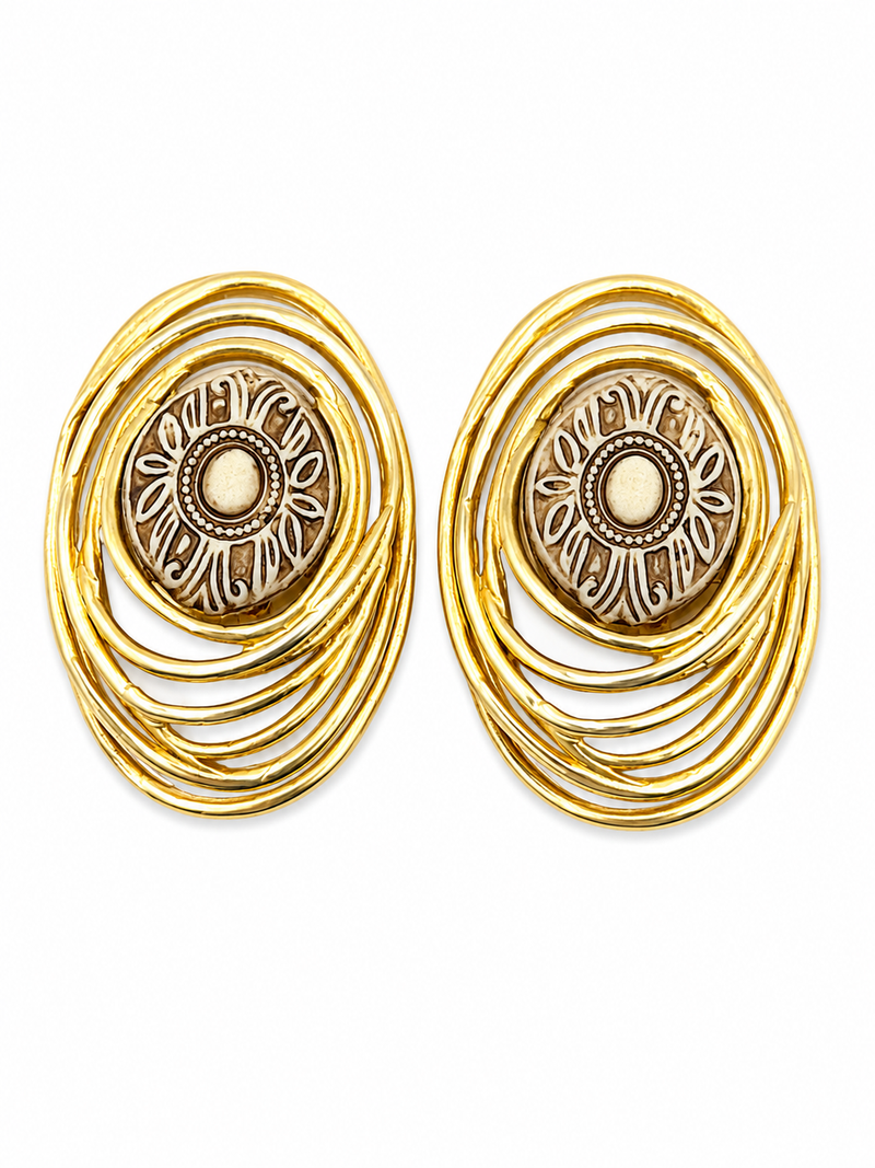 Vintage Shell Swirl Earrings