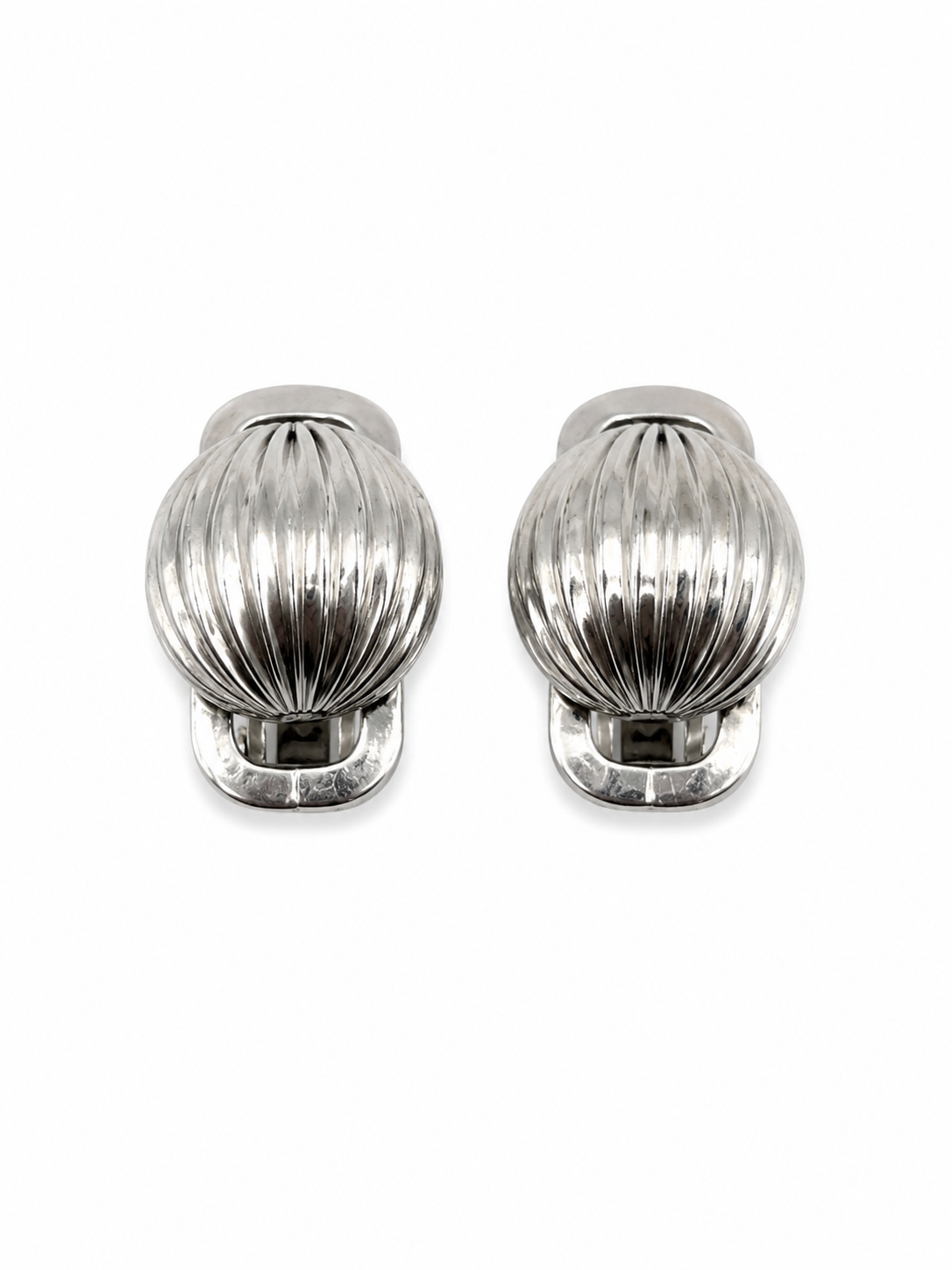 Vintage Silver Dome Earrings