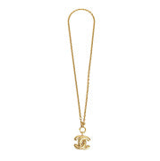 VINTAGE CHANEL QUILTED CC COCO PENDANT NECKLACE