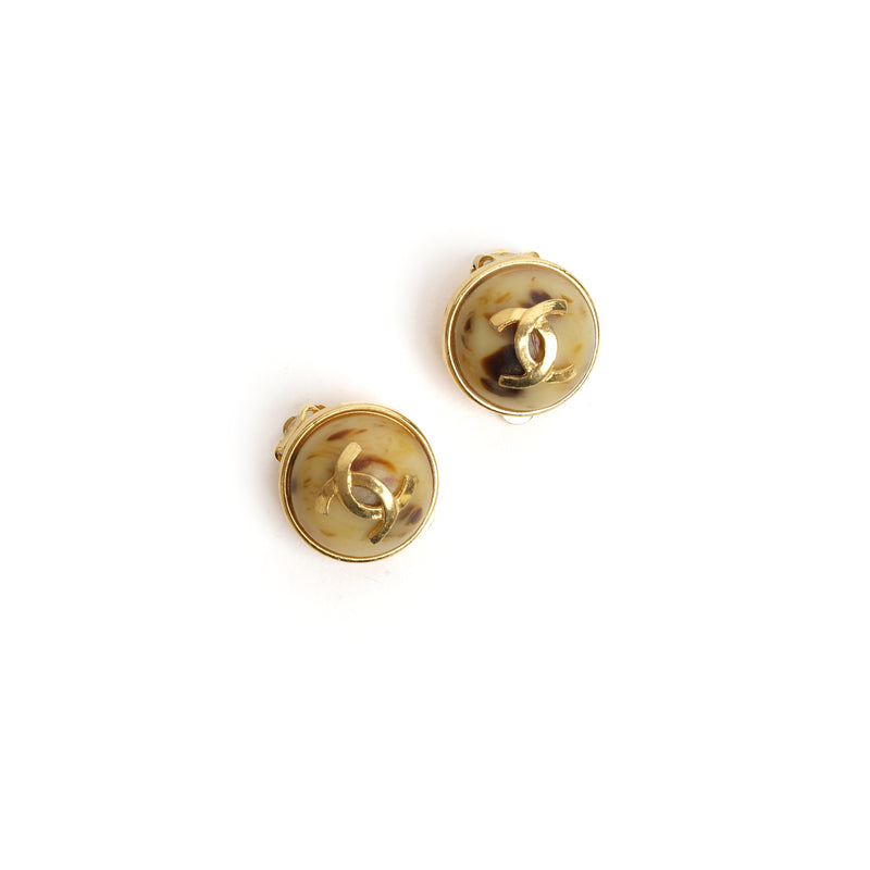 VINTAGE CHANEL FAUX TORTOISESHELL EARRINGS - beg borrow steal studio