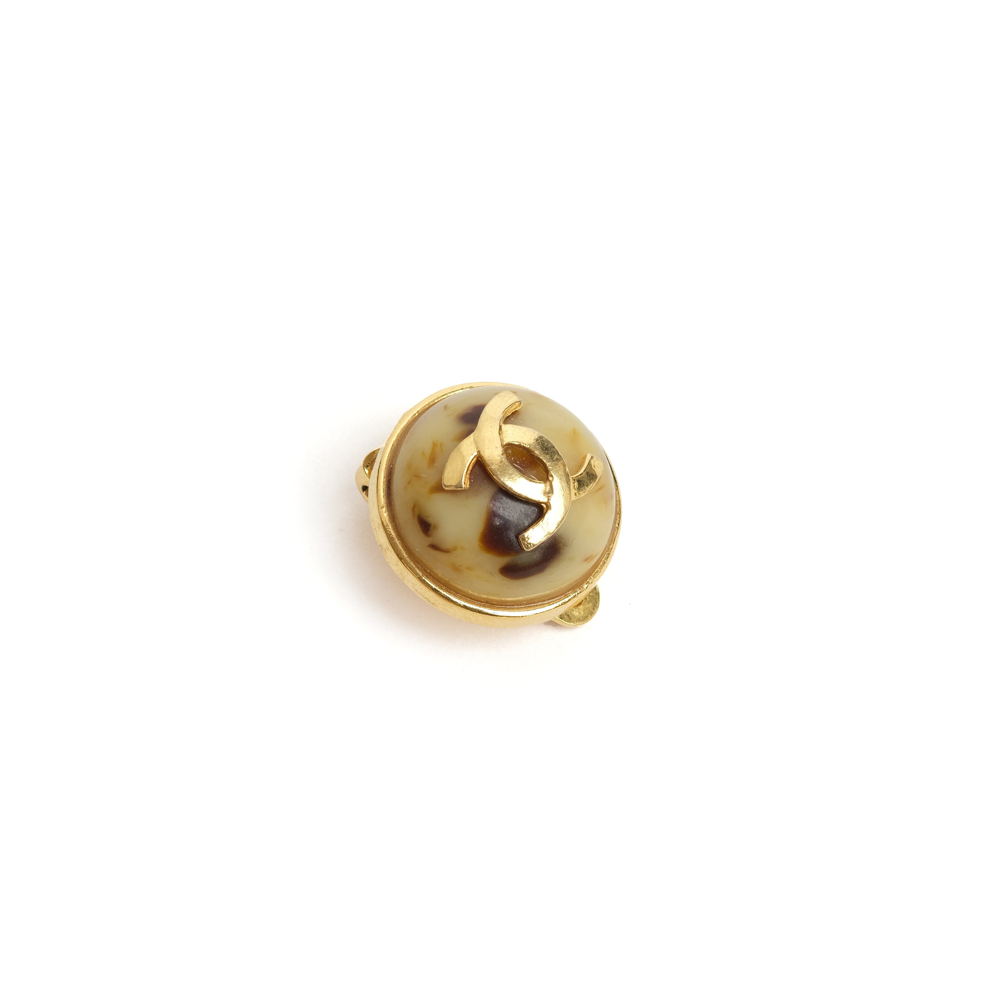 VINTAGE CHANEL FAUX TORTOISESHELL EARRINGS - beg borrow steal studio