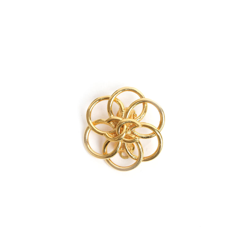VINTAGE CHANEL OPENWORK WIRE FLOWER LOOP EARRINGS - beg borrow steal studio