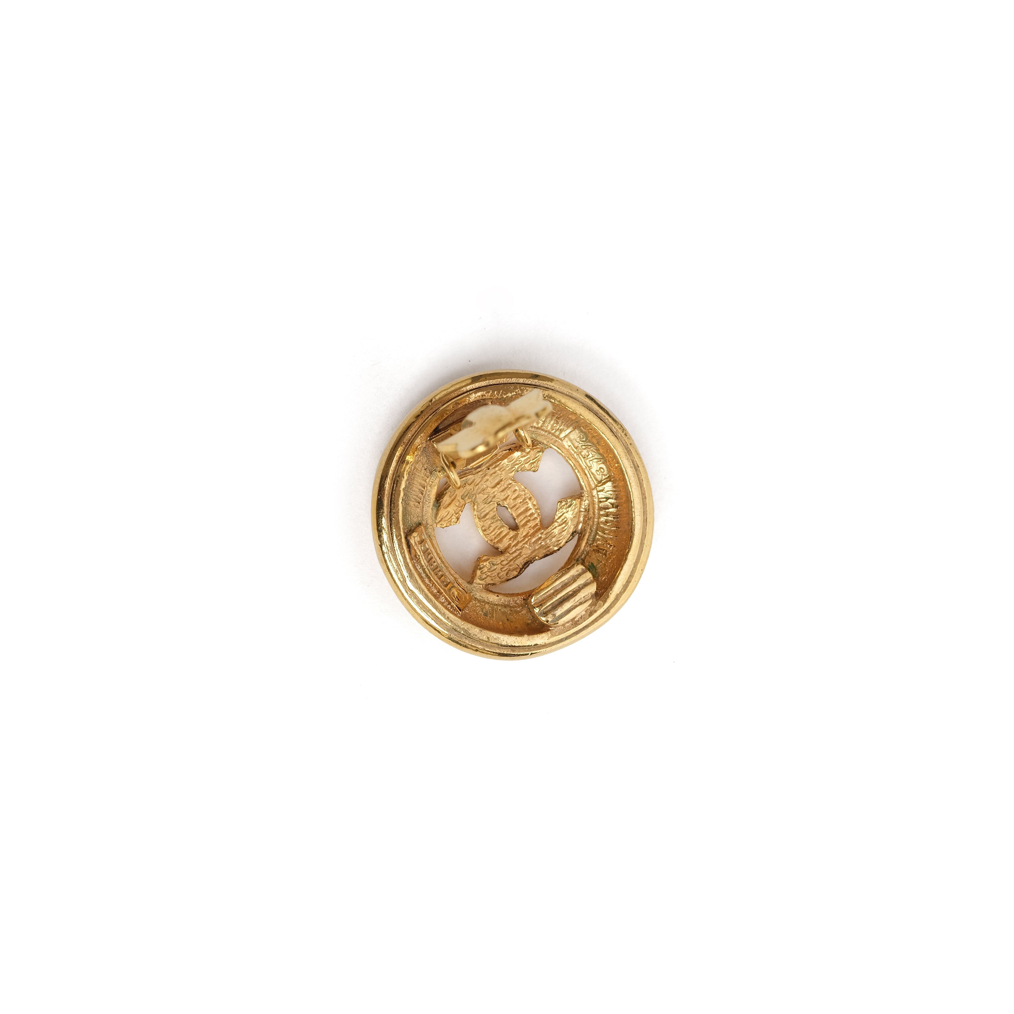 VINTAGE CHANEL MATTE MINI BUTTON CC EARRINGS - beg borrow steal studio