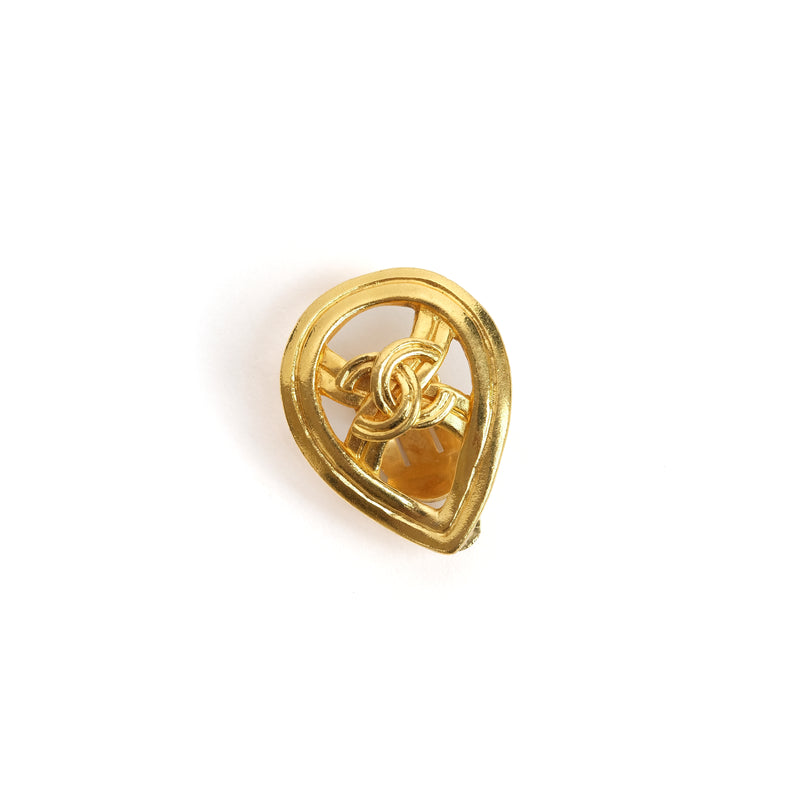 Vintage Chanel CC Teardrop Earrings