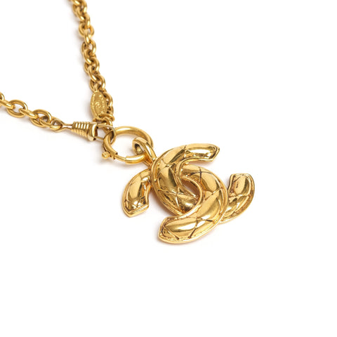 VINTAGE CHANEL QUILTED CC COCO PENDANT NECKLACE - Beg Borrow Steal Studio