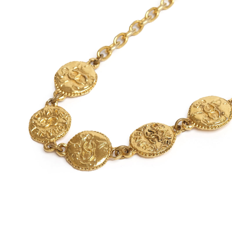VINTAGE CHANEL COIN CHARM LONG NECKLACE - Beg Borrow Steal Studio