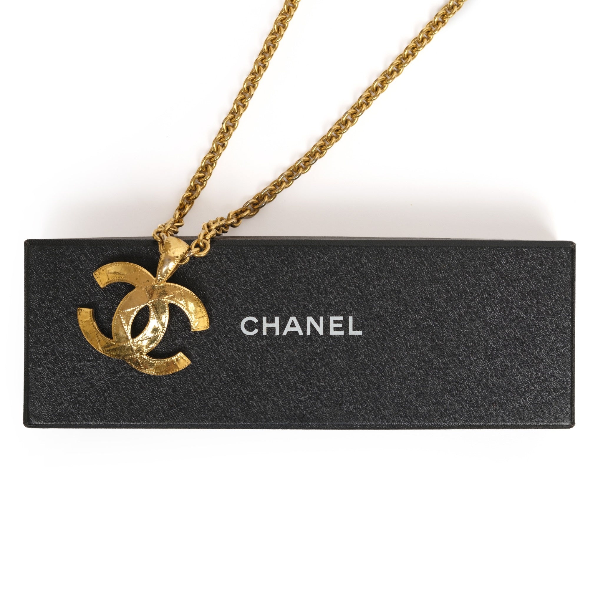VINTAGE CHANEL CC COCO PENDANT NECKLACE - Beg Borrow Steal Studio