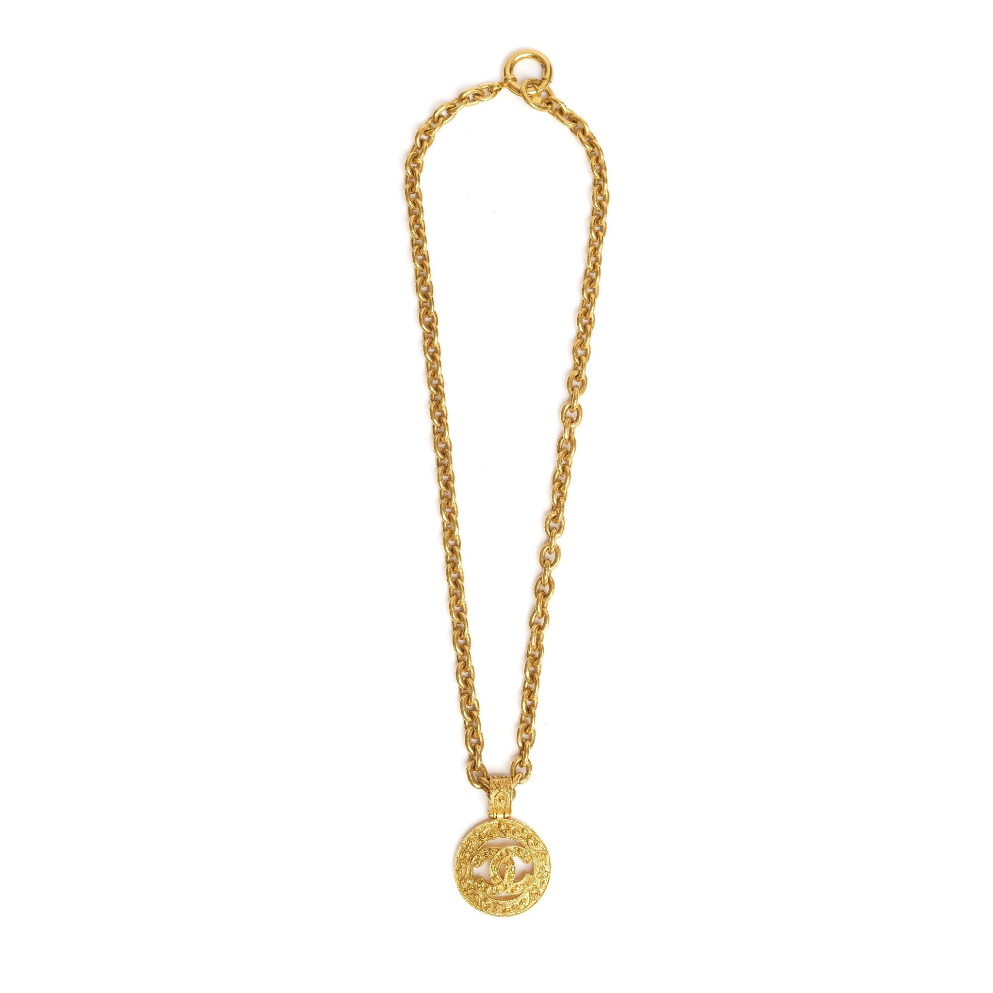 VINTAGE CHANEL CC LOGO MEDALLION NECKLACE - Beg Borrow Steal Studio