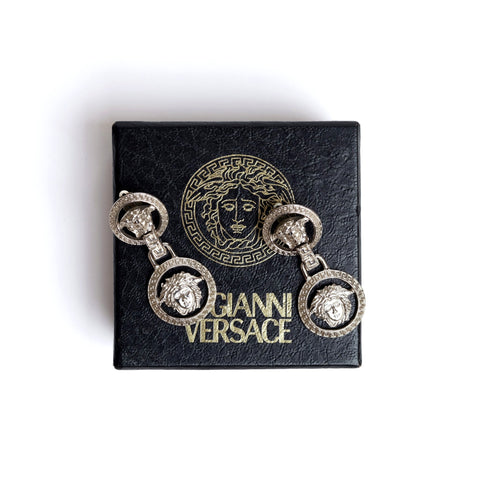 VINTAGE GIANNI VERSACE MEDUSA DANGLE EARRINGS