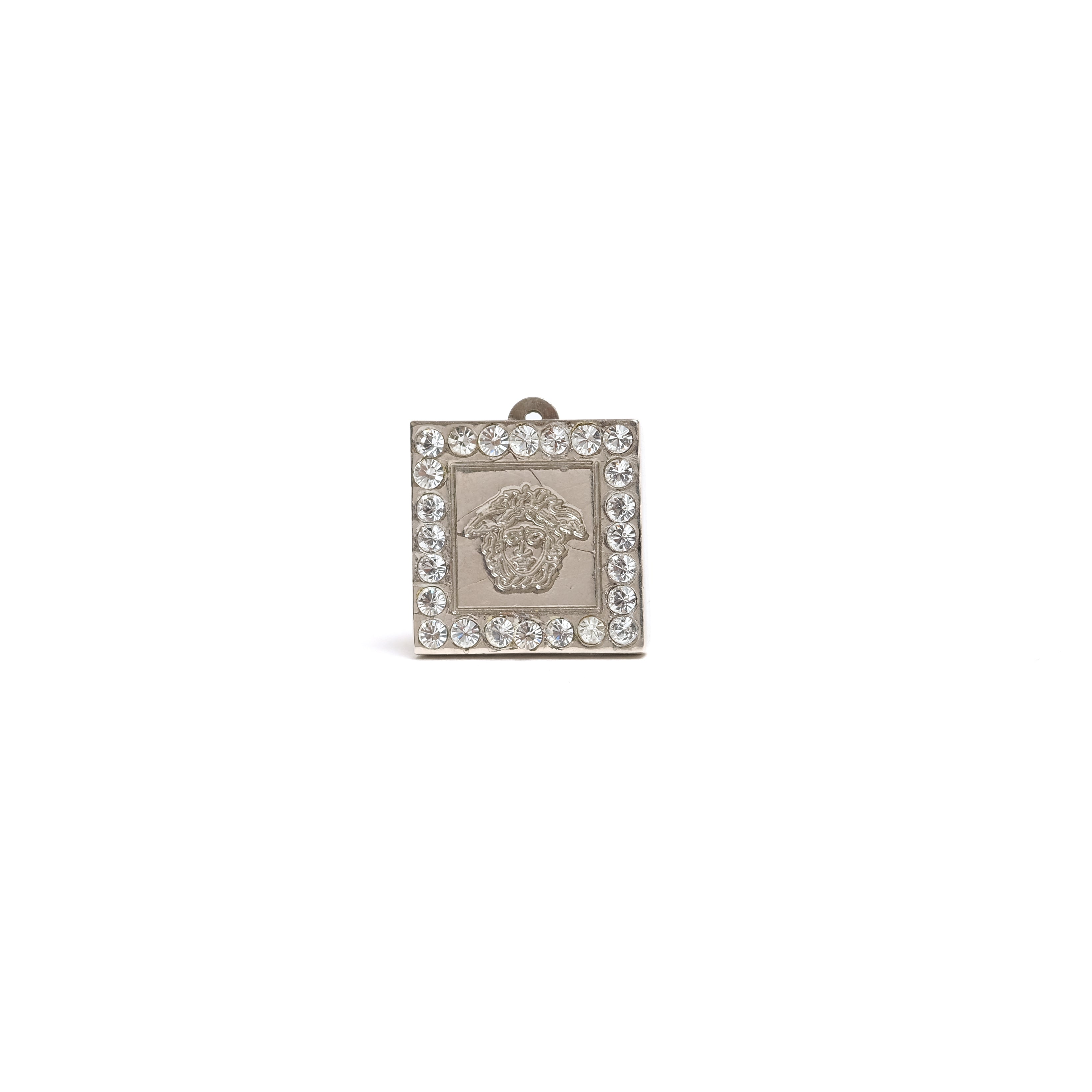 VINTAGE GIANNI VERSACE MEDUSA SQUARE STUD EARRINGS - beg borrow steal studio