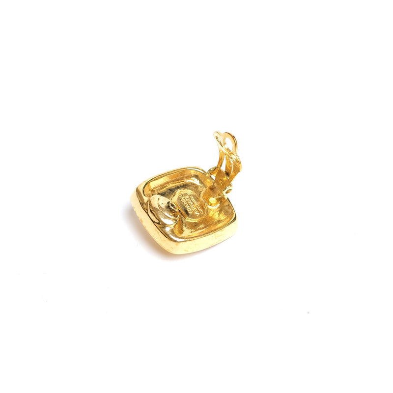 VINTAGE GIANNI VERSACE MEDUSA TWO TONE  STUD EARRINGS - beg borrow steal studio