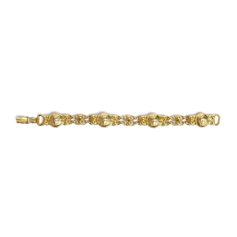Vintage Gianni Versace Greek Key  Open Link Bracelet - beg borrow steal studio