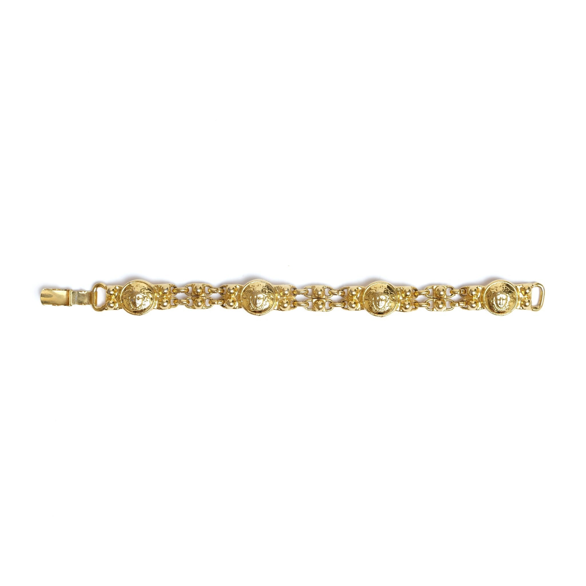 Vintage Gianni Versace Greek Key  Open Link Bracelet - beg borrow steal studio