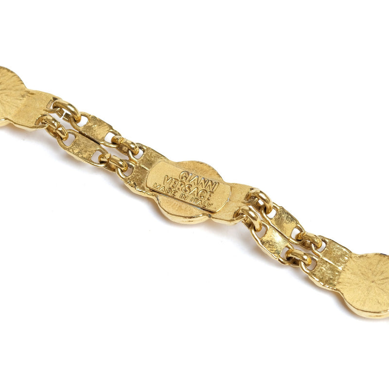 Vintage Gianni Versace Greek Key  Open Link Bracelet - beg borrow steal studio