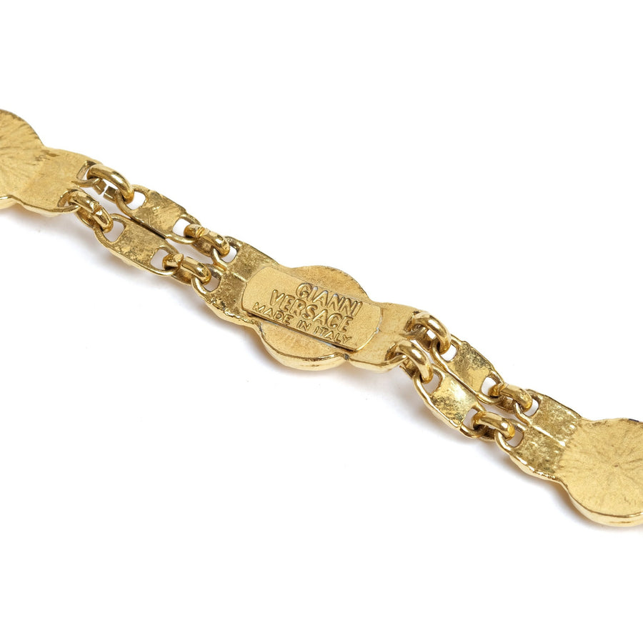 Vintage Gianni Versace Greek Key  Open Link Bracelet