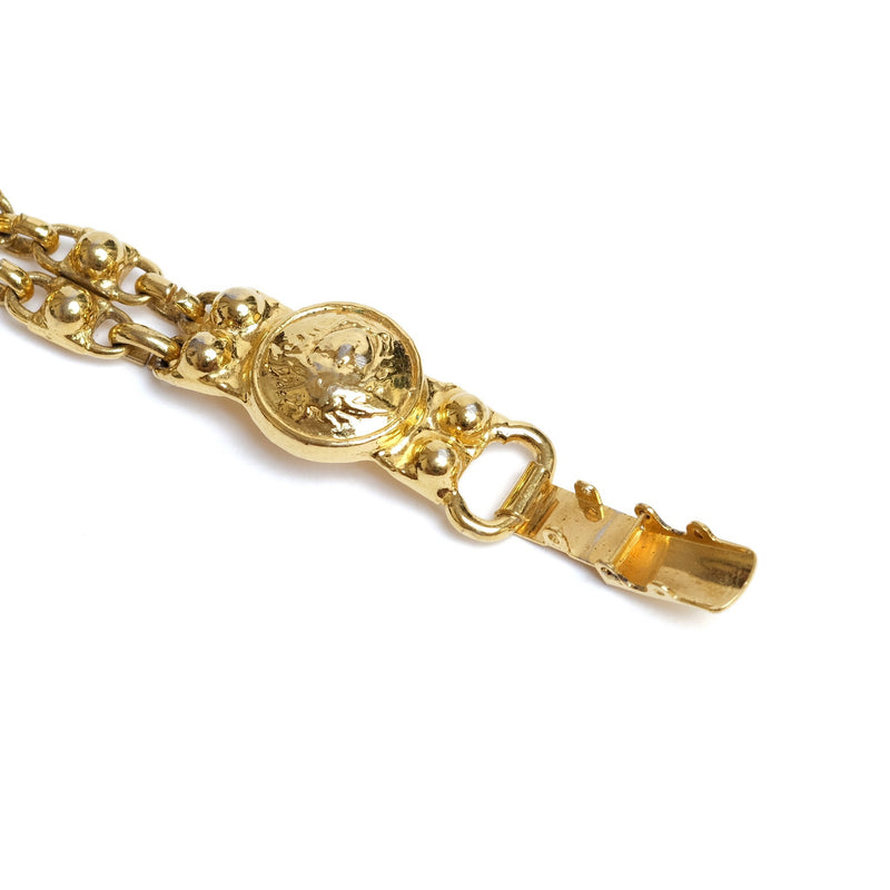 Vintage Gianni Versace Greek Key  Open Link Bracelet - beg borrow steal studio
