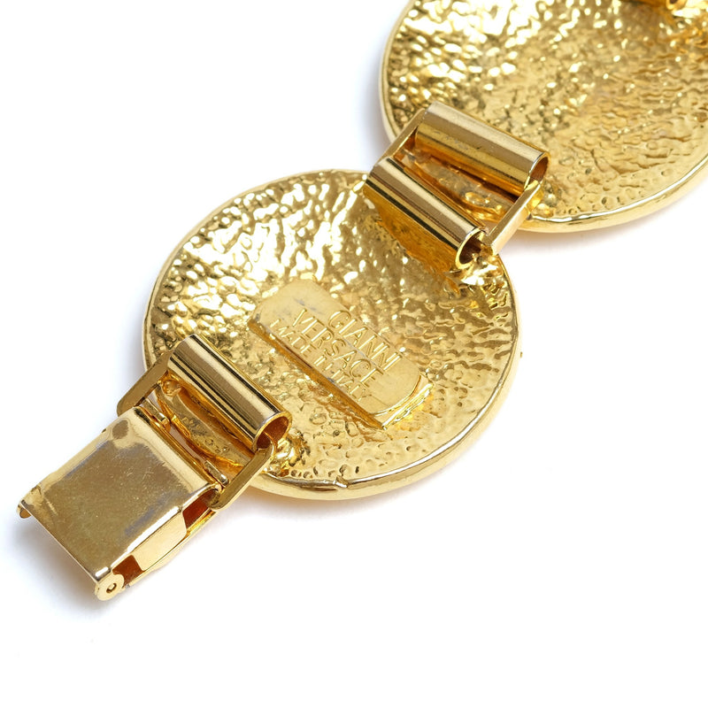 Vintage Gianni Versace Gold Medusa Coin Bracelet - beg borrow steal studio