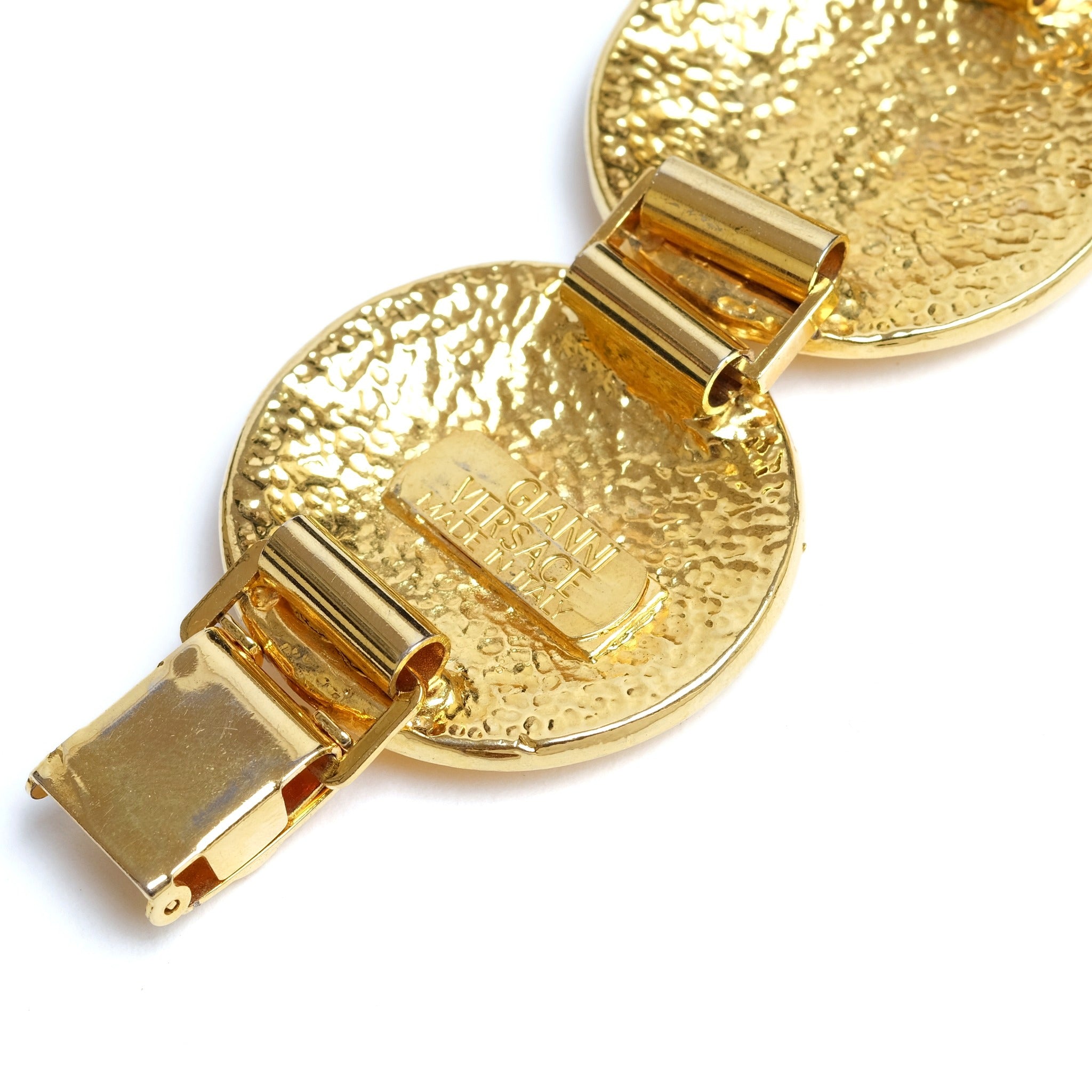 Vintage Gianni Versace Gold Medusa Coin Bracelet - beg borrow steal studio