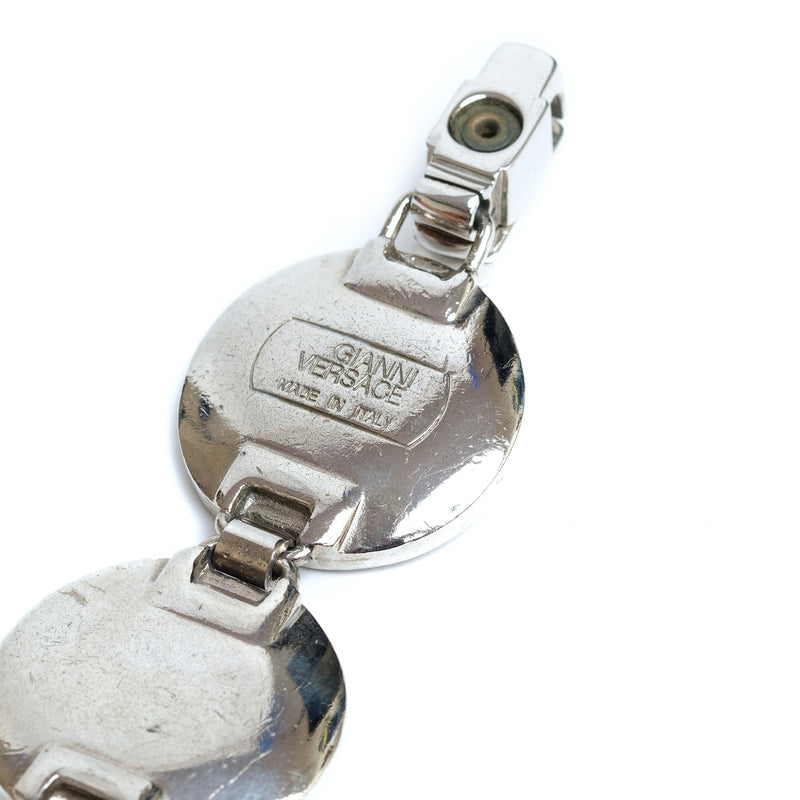 Vintage Gianni Versace Silver Tone Medusa Coin Bracelet - beg borrow steal studio