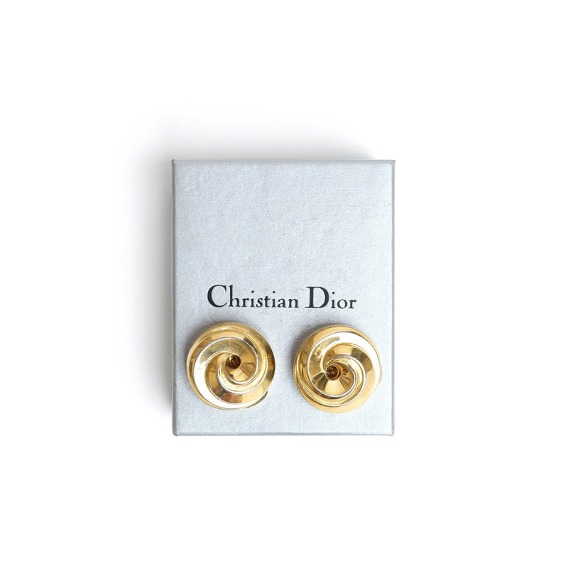 VINTAGE CHRISTIAN DIOR SWIRL EARRINGS - beg borrow steal studio