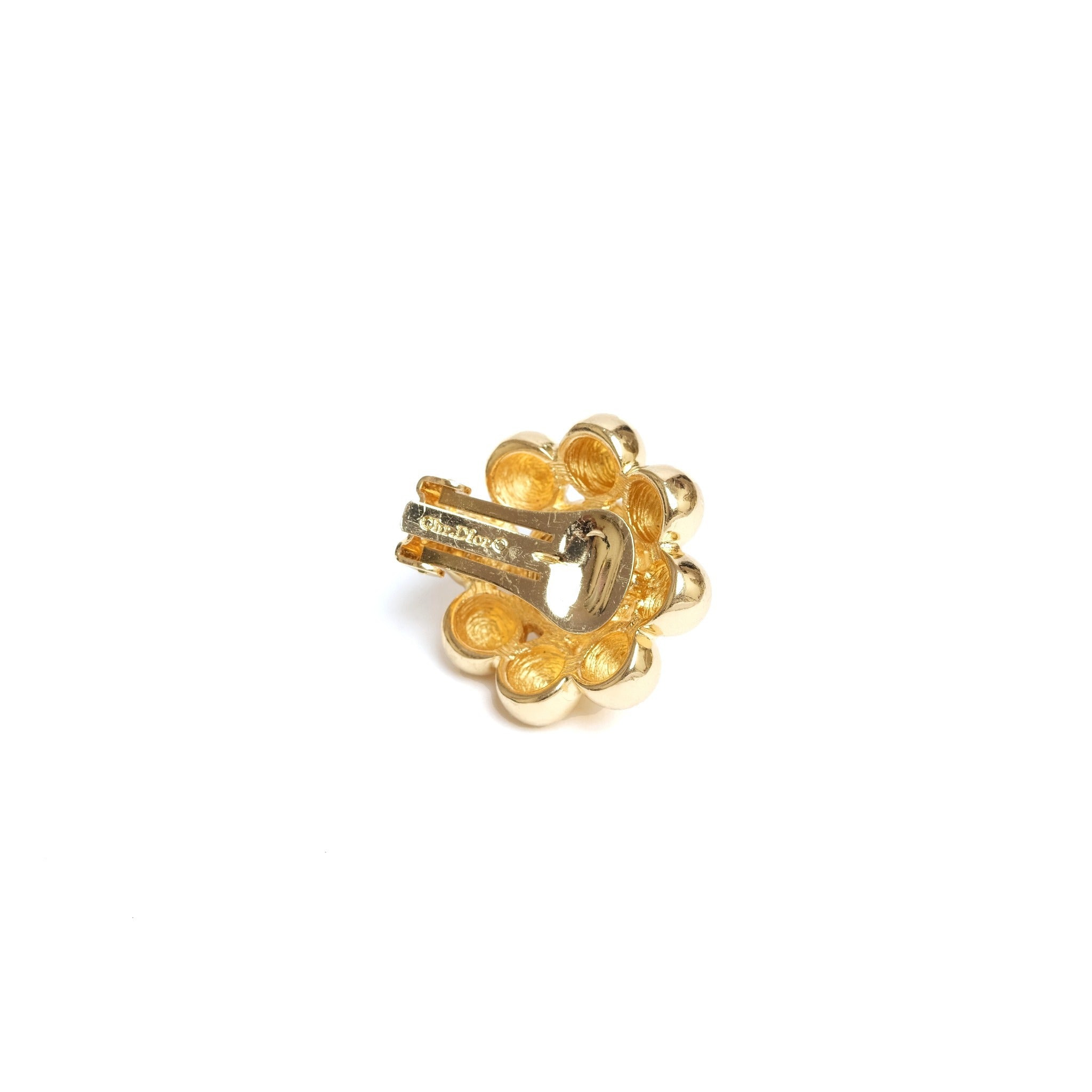 VINTAGE CHRISTIAN DIOR FLOWER EARRINGS - beg borrow steal studio