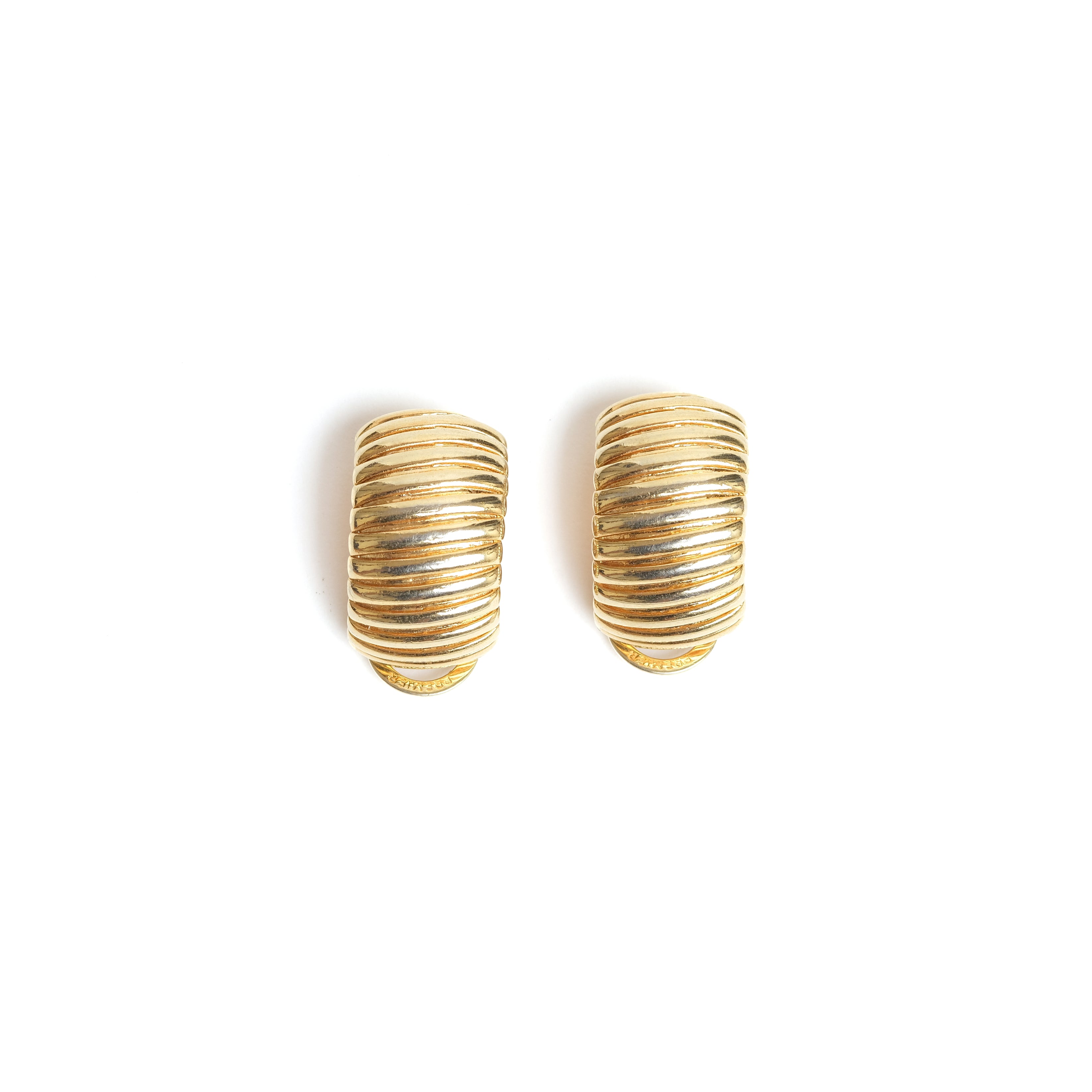 VINTAGE CHRISTIAN DIOR RIBBED TEXTURED EARRINGS - beg borrow steal studio