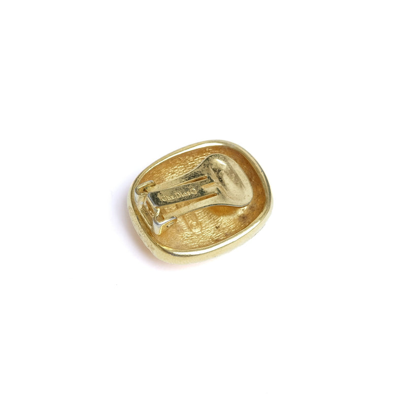 VINTAGE CHRISTIAN DIOR CROSS RIBBED EARRINGS - beg borrow steal studio