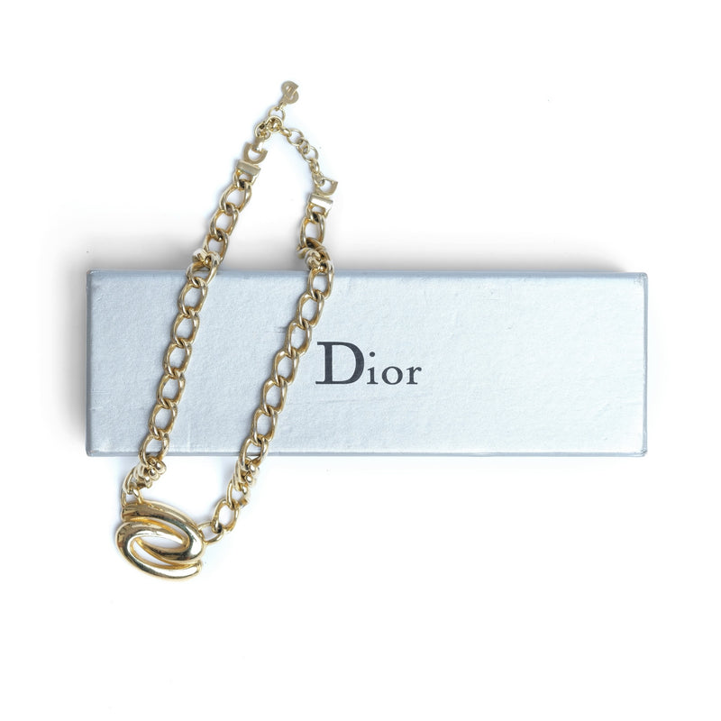Vintage Christmas Dior Logo Necklace - Beg Borrow Steal Studio