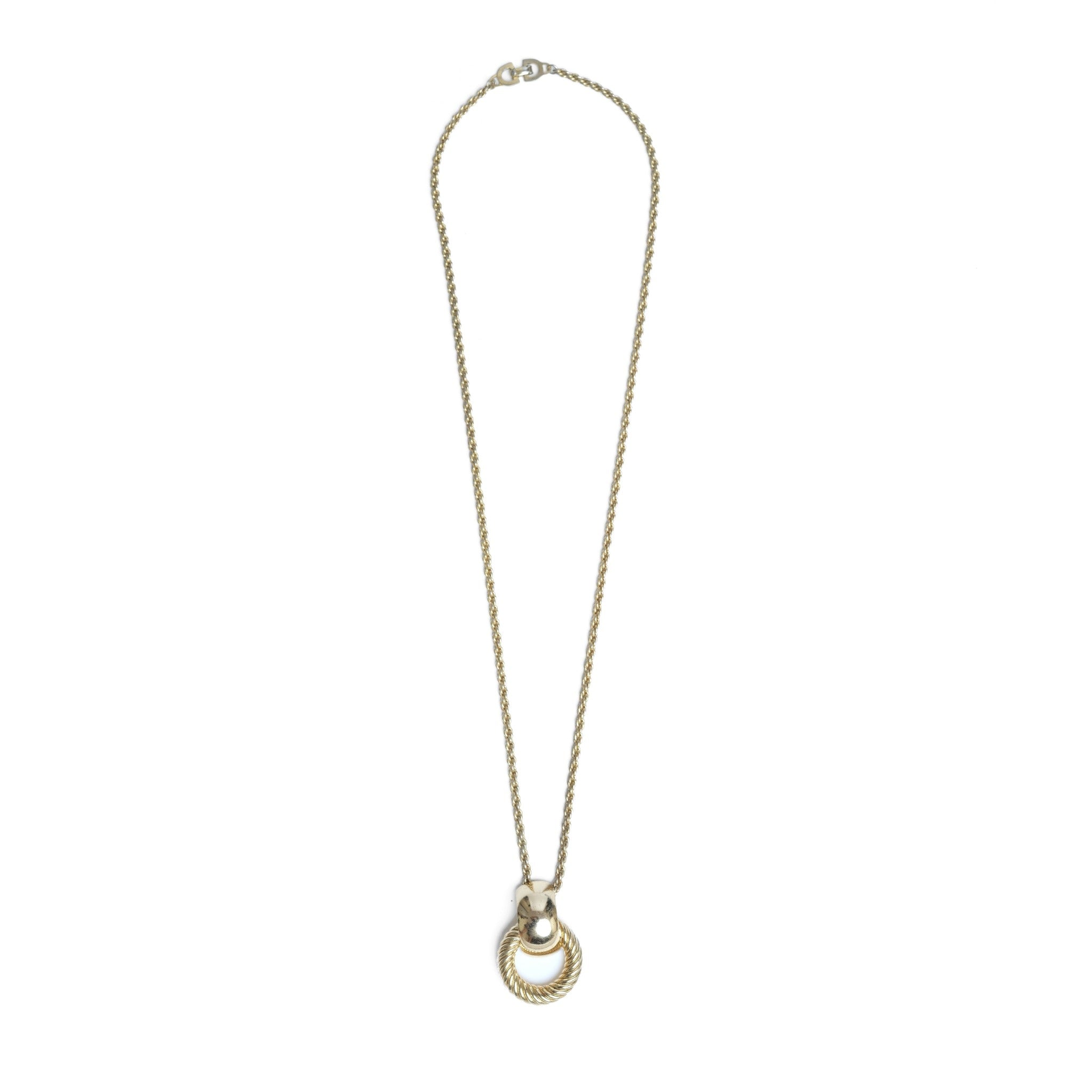 Vintage Christian Dior Interlocking Ring Logo Necklace - Beg Borrow Steal Studio