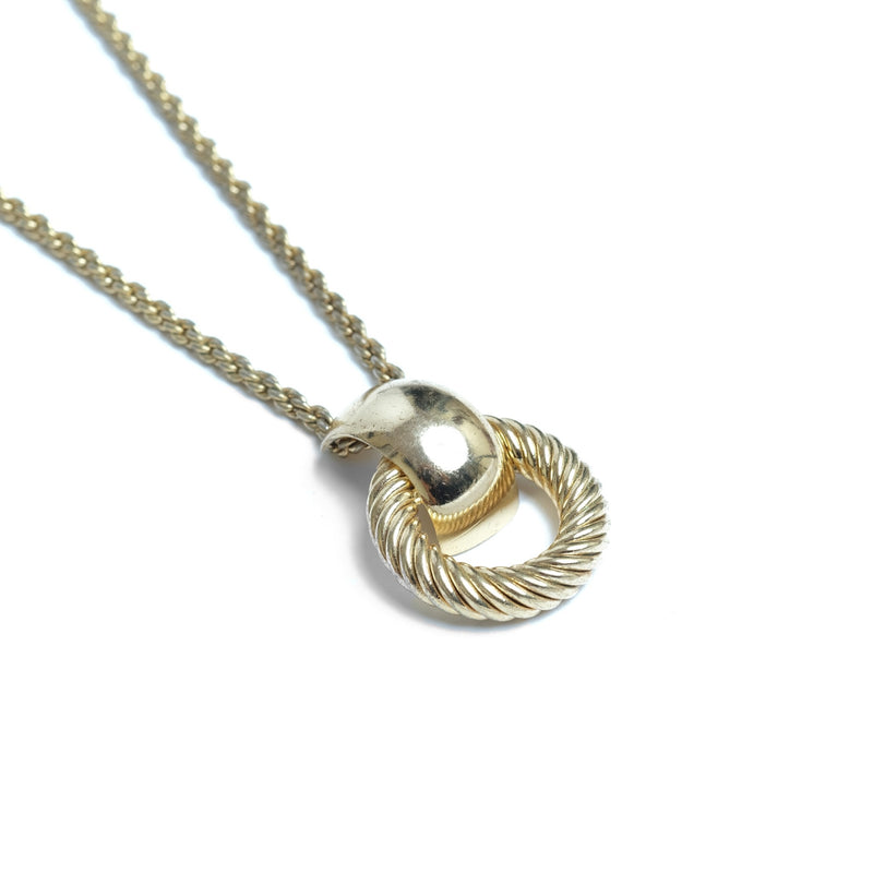 Vintage Christian Dior Interlocking Ring Logo Necklace - Beg Borrow Steal Studio
