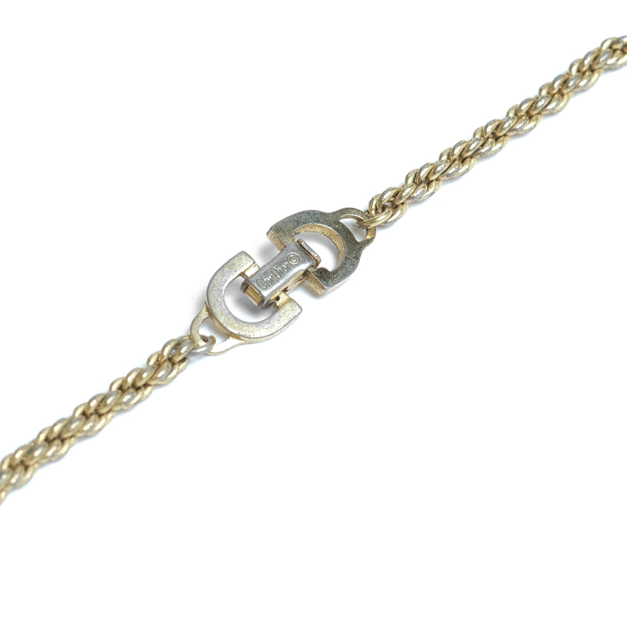 Vintage Christian Dior Interlocking Ring Logo Necklace - Beg Borrow Steal Studio