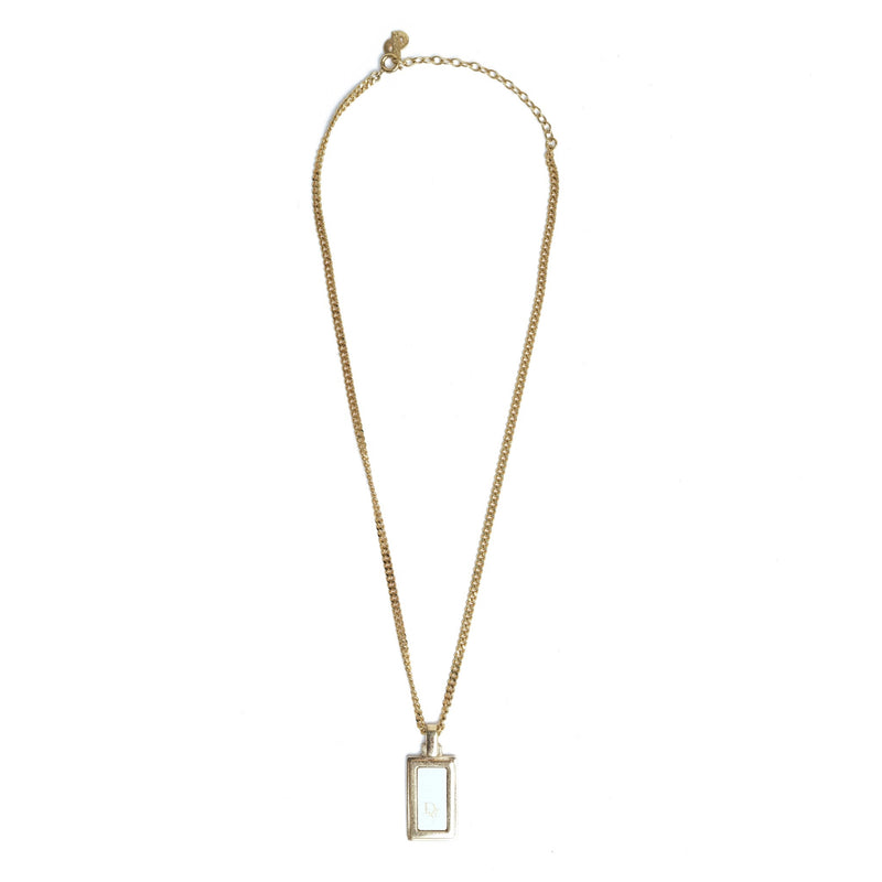 Vintage Christian Dior Rectangular Frame Pendant Necklace - Beg Borrow Steal Studio