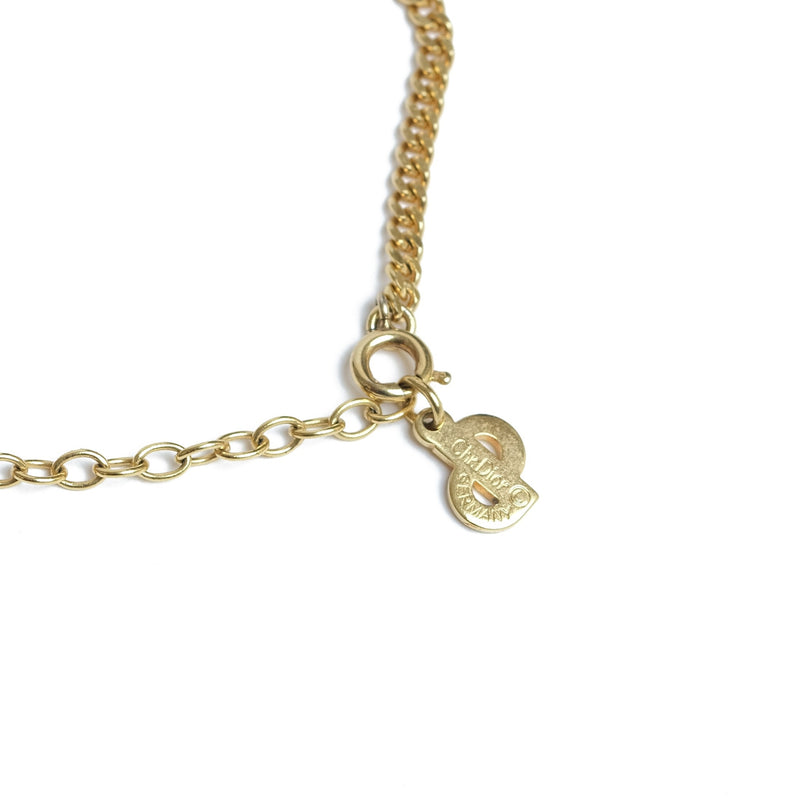 Vintage Christian Dior Rectangular Frame Pendant Necklace - Beg Borrow Steal Studio