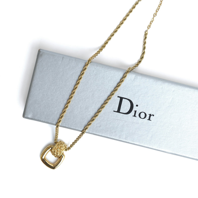 Vintage Christian Dior Buckle Pendent Necklace - Beg Borrow Steal Studio