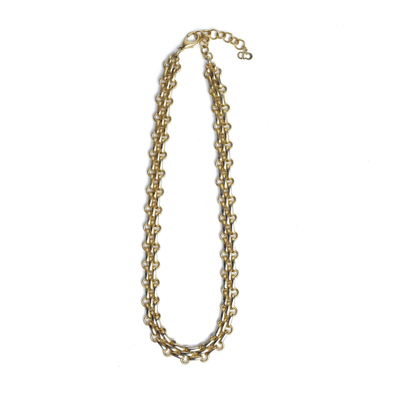 Vintage Christian Dior Chunky Textured Link Chain Necklace - Beg Borrow Steal Studio
