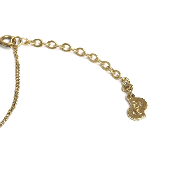 Vintage Christian Dior Rhinestone Embellished Oval Pendant Necklace - Beg Borrow Steal Studio